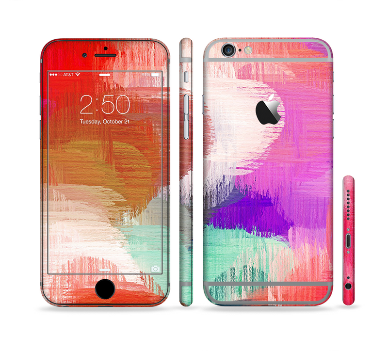 The Faded Neon Painted Hearts Sectioned Skin Series for the Apple iPhone 6/6s