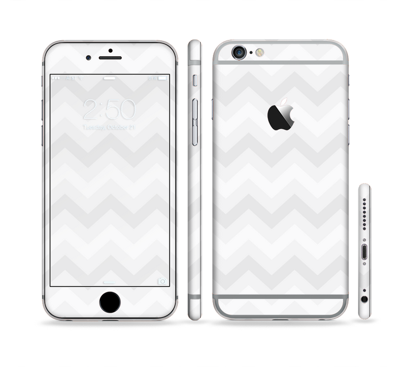 The Faded White Zigzag Chevron Pattern Sectioned Skin Series for the Apple iPhone 6/6s Plus
