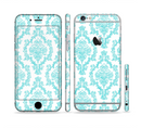 The Fancy Laced Turquiose & White Pattern Sectioned Skin Series for the Apple iPhone 6/6s