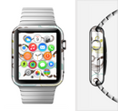 The Fashion Mustache Variety On White Full-Body Skin Set for the Apple Watch