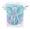 The Flourished Blue & Purple Sacred Elephant ink-Fuzed Unisex All Over Full-Printed Fitted Tee Shirt