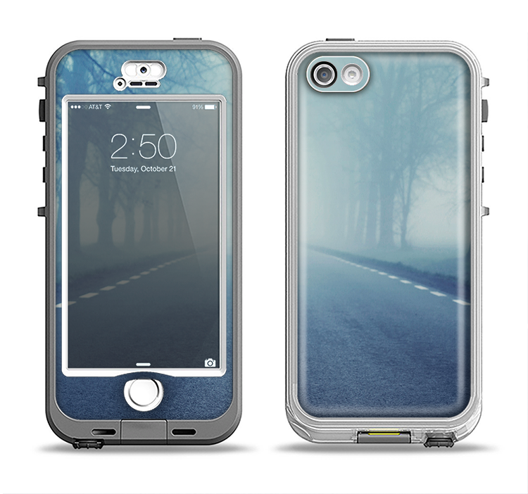 The Foggy Back Road Apple iPhone 5-5s LifeProof Nuud Case Skin Set