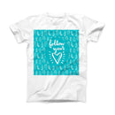 The Follow Your Heart Feathers ink-Fuzed Front Spot Graphic Unisex Soft-Fitted Tee Shirt
