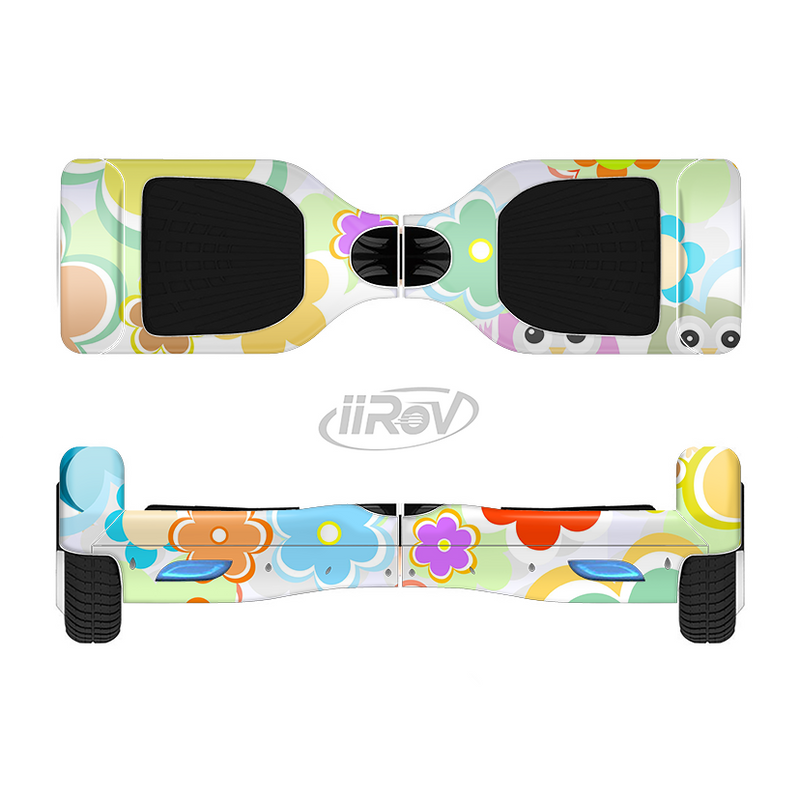 The Fun-Colored Cartoon Owls Full-Body Skin Set for the Smart Drifting SuperCharged iiRov HoverBoard