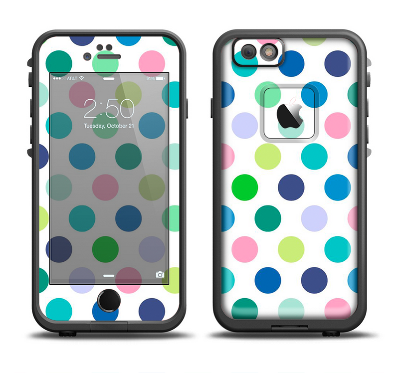 The Fun Colored Vector Polka Dots Apple iPhone 6/6s LifeProof Fre Case Skin Set