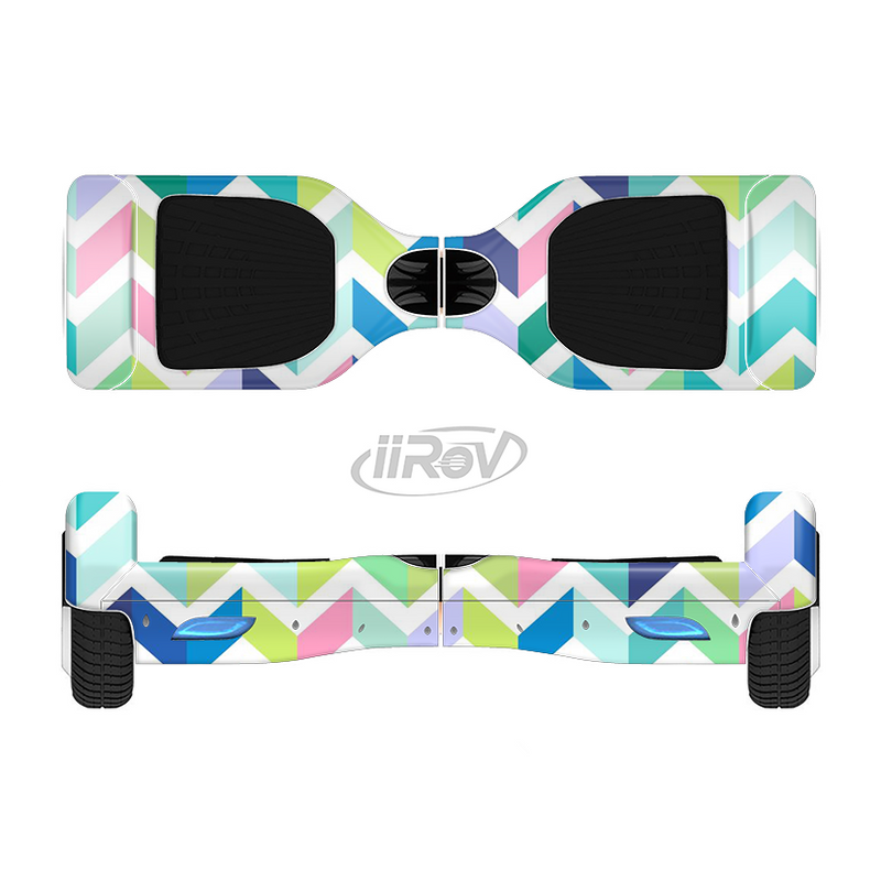 The Fun Colored Vector Segmented Chevron Pattern Full-Body Skin Set for the Smart Drifting SuperCharged iiRov HoverBoard