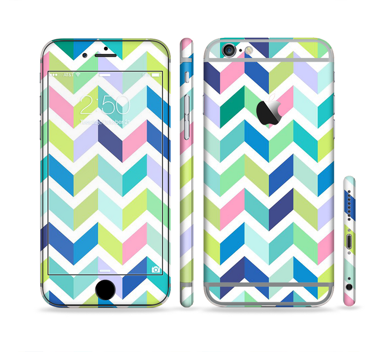 The Fun Colored Vector Segmented Chevron Pattern Sectioned Skin Series for the Apple iPhone 6/6s