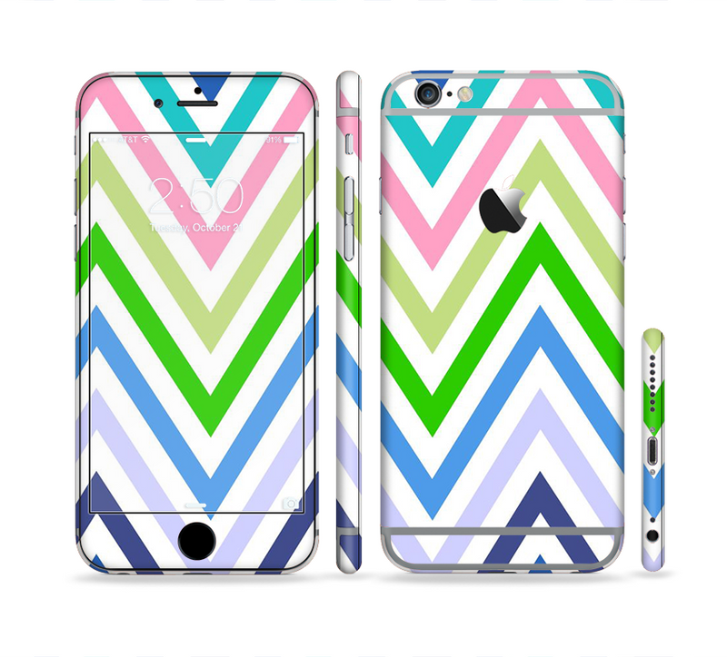 The Fun Colored Vector Sharp Chevron Pattern Sectioned Skin Series for the Apple iPhone 6/6s