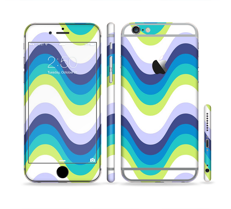 The Fun Colored Vector Sharp Swirly Pattern Sectioned Skin Series for the Apple iPhone 6/6s Plus