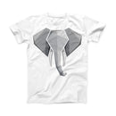 The Geometric Gray Elephant ink-Fuzed Front Spot Graphic Unisex Soft-Fitted Tee Shirt