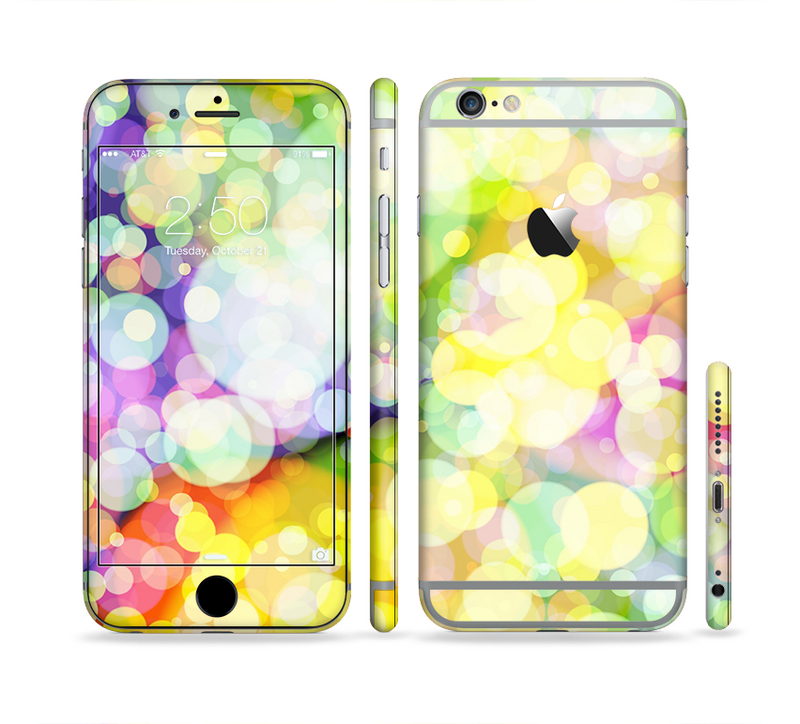 The Glistening Colorful Unfocused Circle Space Sectioned Skin Series for the Apple iPhone 6/6s