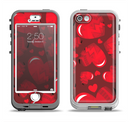 The Glossy Electric Hearts Apple iPhone 5-5s LifeProof Nuud Case Skin Set