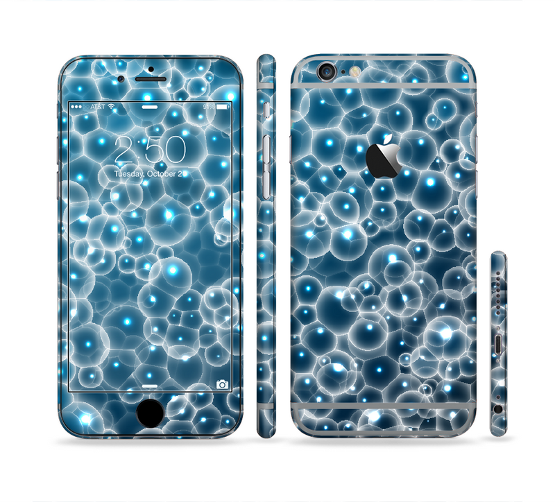 The Glowing Blue Cells Sectioned Skin Series for the Apple iPhone 6/6s Plus