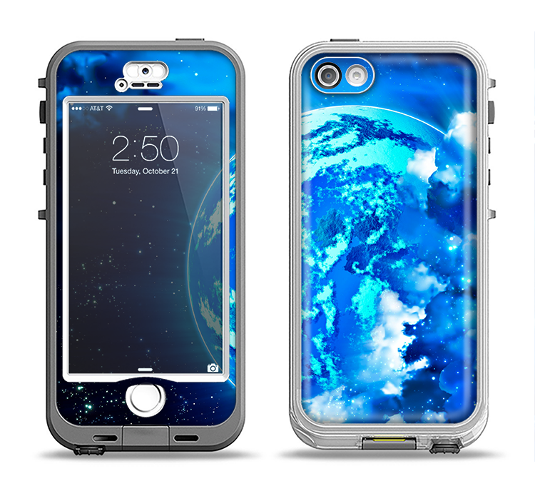 The Glowing Cloudy Planet Apple iPhone 5-5s LifeProof Nuud Case Skin Set