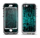 The Glowing Digital Green Dots Apple iPhone 5-5s LifeProof Nuud Case Skin Set