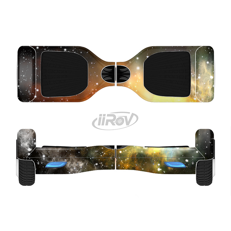 The Glowing Gold & Black Nebula Full-Body Skin Set for the Smart Drifting SuperCharged iiRov HoverBoard