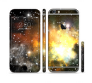 The Glowing Gold & Black Nebula Sectioned Skin Series for the Apple iPhone 6/6s Plus