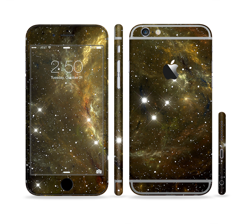The Glowing Gold Universe Sectioned Skin Series for the Apple iPhone 6/6s
