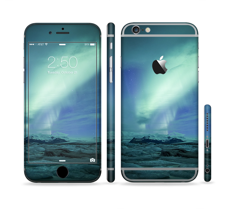 The Glowing Northern Lights Sectioned Skin Series for the Apple iPhone 6/6s