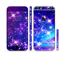 The Glowing Pink & Blue Starry Orbit Sectioned Skin Series for the Apple iPhone 6/6s