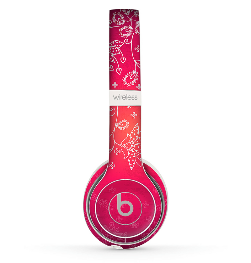 The Glowing Pink & White Lace Skin Set for the Beats by Dre Solo 2 Wireless Headphones