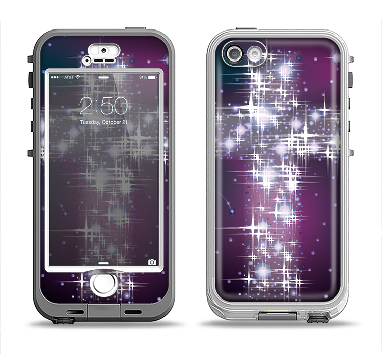 The Glowing Starry Cross Apple iPhone 5-5s LifeProof Nuud Case Skin Set