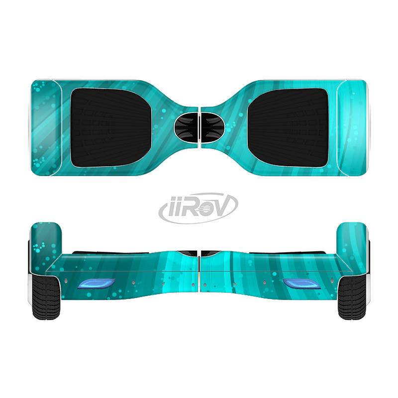 The Glowing Teal Abstract Waves Full-Body Skin Set for the Smart Drifting SuperCharged iiRov HoverBoard