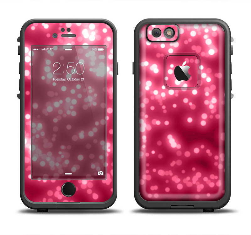 The Glowing Unfocused Pink Circles Apple iPhone 6/6s LifeProof Fre Case Skin Set