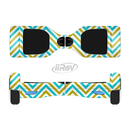 The Gold & Blue Sharp Chevron Pattern Full-Body Skin Set for the Smart Drifting SuperCharged iiRov HoverBoard