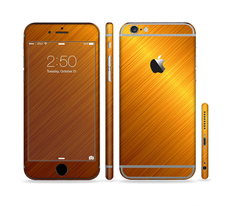 The Gold Brushed Aluminum Surface Sectioned Skin Series for the Apple iPhone 6/6s