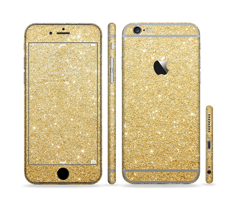 The Gold Glitter Ultra Metallic Sectioned Skin Series for the Apple iPhone 6/6s