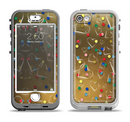 The Gold Hearts and Confetti Pattern Apple iPhone 5-5s LifeProof Nuud Case Skin Set