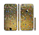 The Gold Hearts and Confetti Pattern Sectioned Skin Series for the Apple iPhone 6/6s Plus