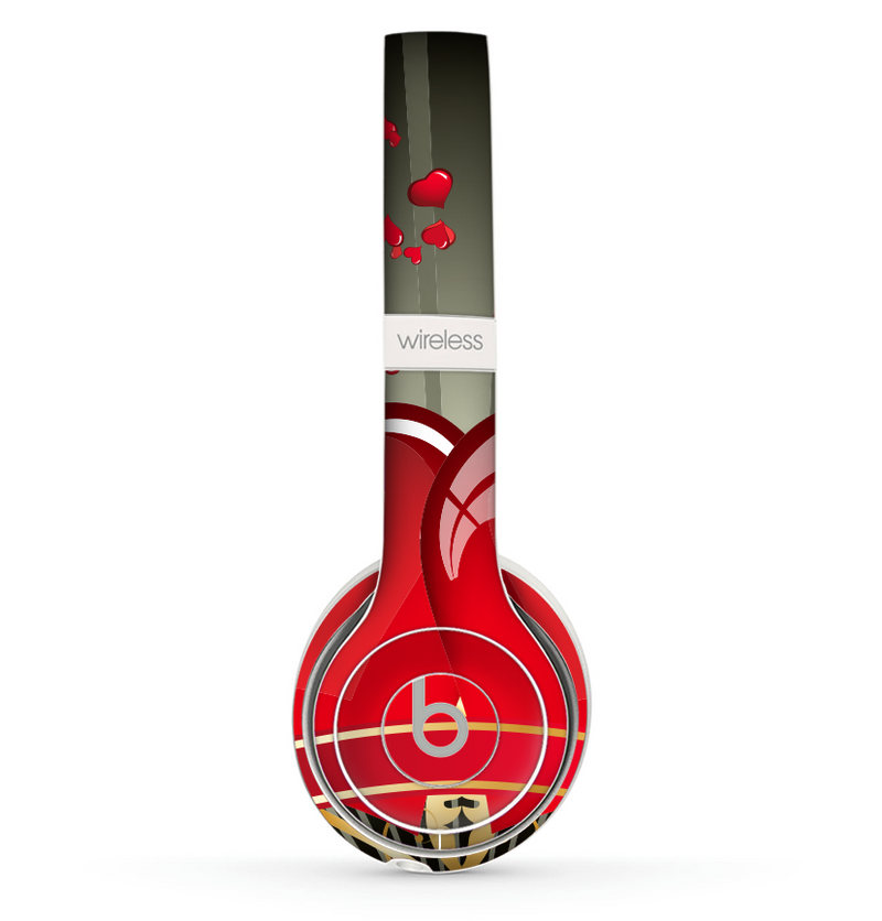 The Gold Ribbon Love Hearts Skin Set for the Beats by Dre Solo 2 Wireless Headphones
