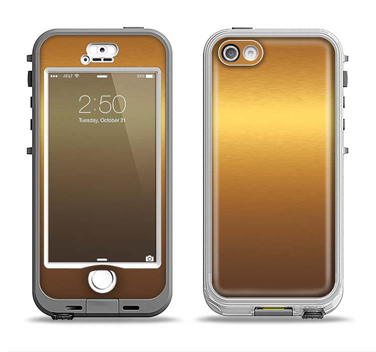 The Gold Shimmer Surface Apple iPhone 5-5s LifeProof Nuud Case Skin Set