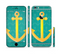 The Gold Stretched Anchor with Green Background Sectioned Skin Series for the Apple iPhone 6/6s