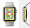 The Gold & White Seamless Morocan Pattern Full-Body Skin Set for the Apple Watch