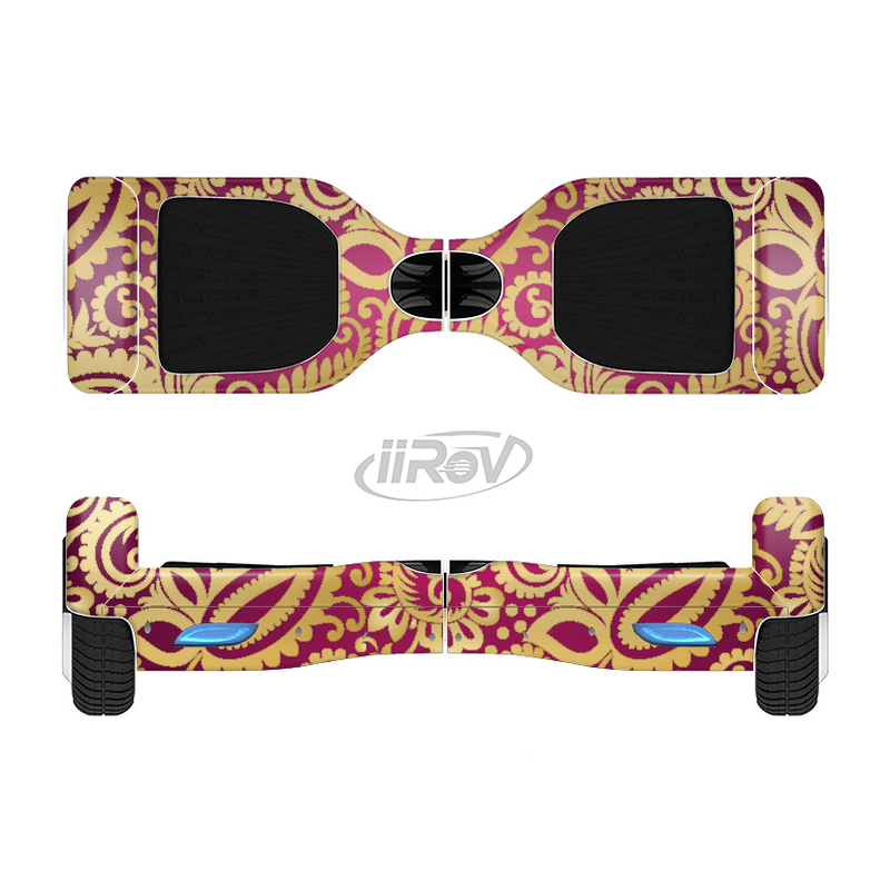 The Gold and Red Paisley Pattern Full-Body Skin Set for the Smart Drifting SuperCharged iiRov HoverBoard