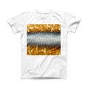 The Gold and Silver Unfocused Orbs of Glowing Light ink-Fuzed Front Spot Graphic Unisex Soft-Fitted Tee Shirt