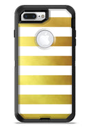 The Gold and White Horizontal Stripes - iPhone 7 or 7 Plus Commuter Case Skin Kit