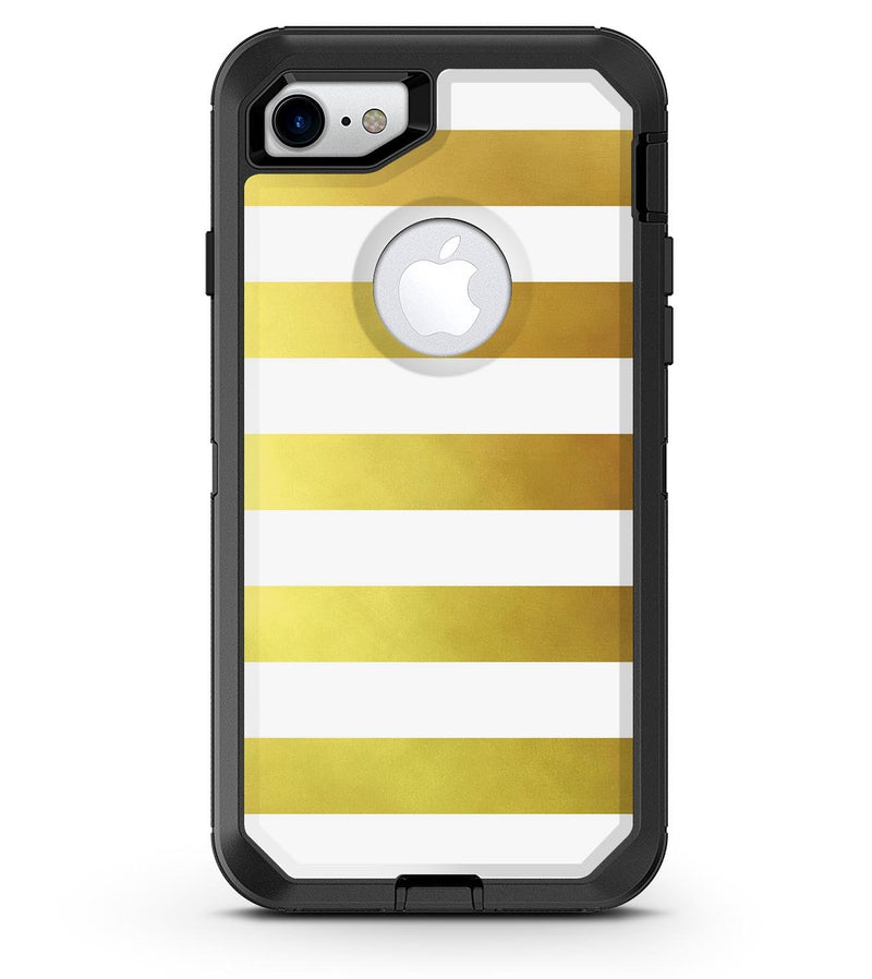 The Gold and White Horizontal Stripes - iPhone 7 or 8 OtterBox Case & Skin Kits