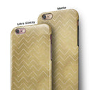 The Golden Surface with White Chevron iPhone 6/6s or 6/6s Plus 2-Piece Hybrid INK-Fuzed Case