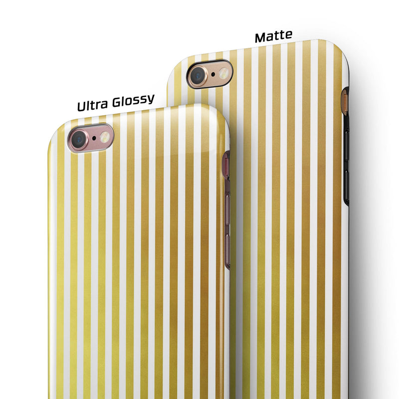The Golden Vertical Stripes iPhone 6/6s or 6/6s Plus 2-Piece Hybrid INK-Fuzed Case