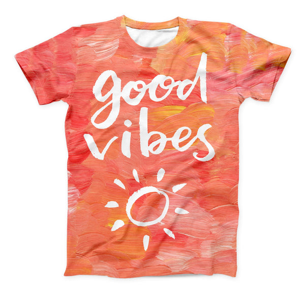 The Good Vibes ink-Fuzed Unisex All Over Full-Printed Fitted Tee Shirt