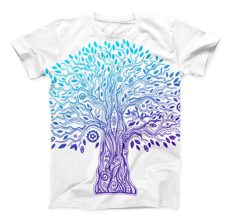 The Gradiated Tree of Life ink-Fuzed Unisex All Over Full-Printed Fitted Tee Shirt