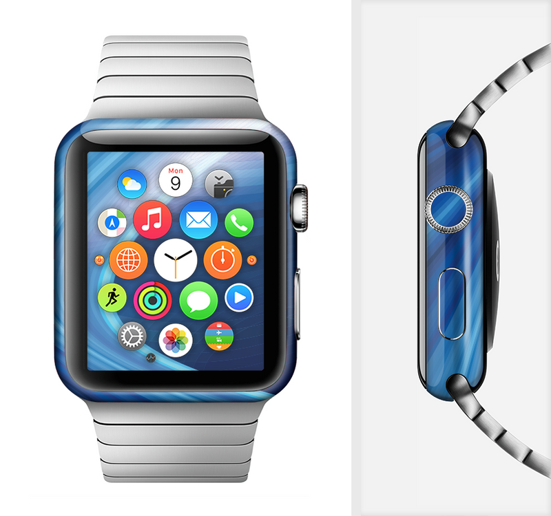 The Gradient Waves of Blue Full-Body Skin Set for the Apple Watch
