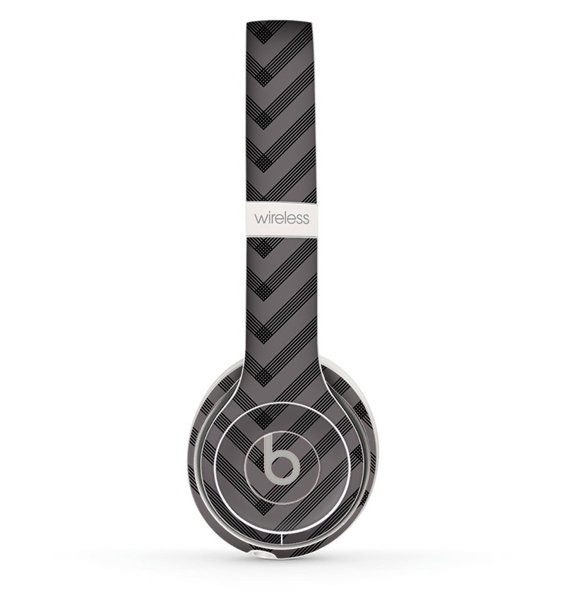 The Gray & Black Sketch Chevron Skin Set for the Beats by Dre Solo 2 Wireless Headphones