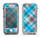 The Gray & Bright Blue Plaid Layered Pattern V5 Apple iPhone 5-5s LifeProof Nuud Case Skin Set