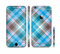 The Gray & Bright Blue Plaid Layered Pattern V5 Sectioned Skin Series for the Apple iPhone 6/6s Plus
