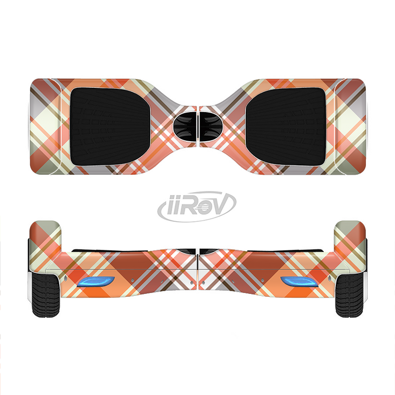 The Gray & Bright Orange Plaid Layered Pattern V5 Full-Body Skin Set for the Smart Drifting SuperCharged iiRov HoverBoard